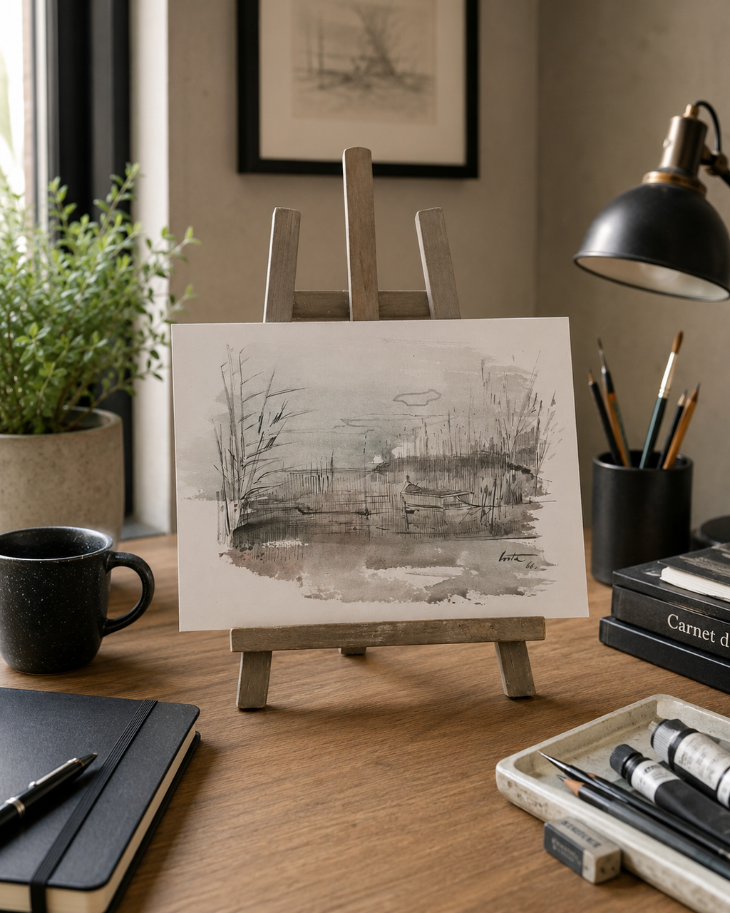 Tableau reproduction Barque au repos Petit format