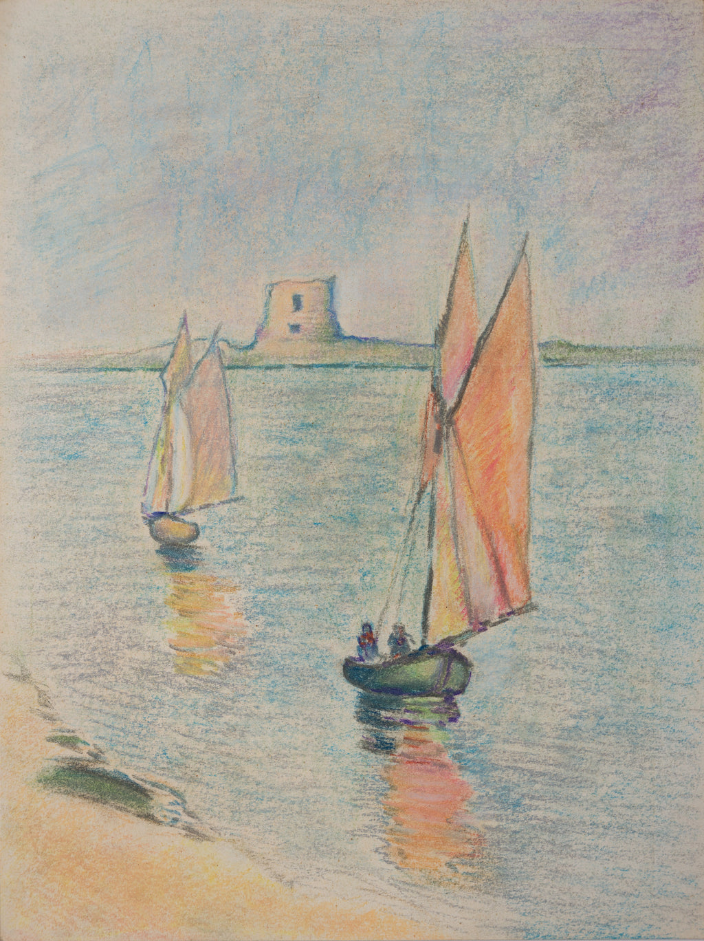  "Tableau voiliers et tour maritime - peinture nautique bateaux mer"