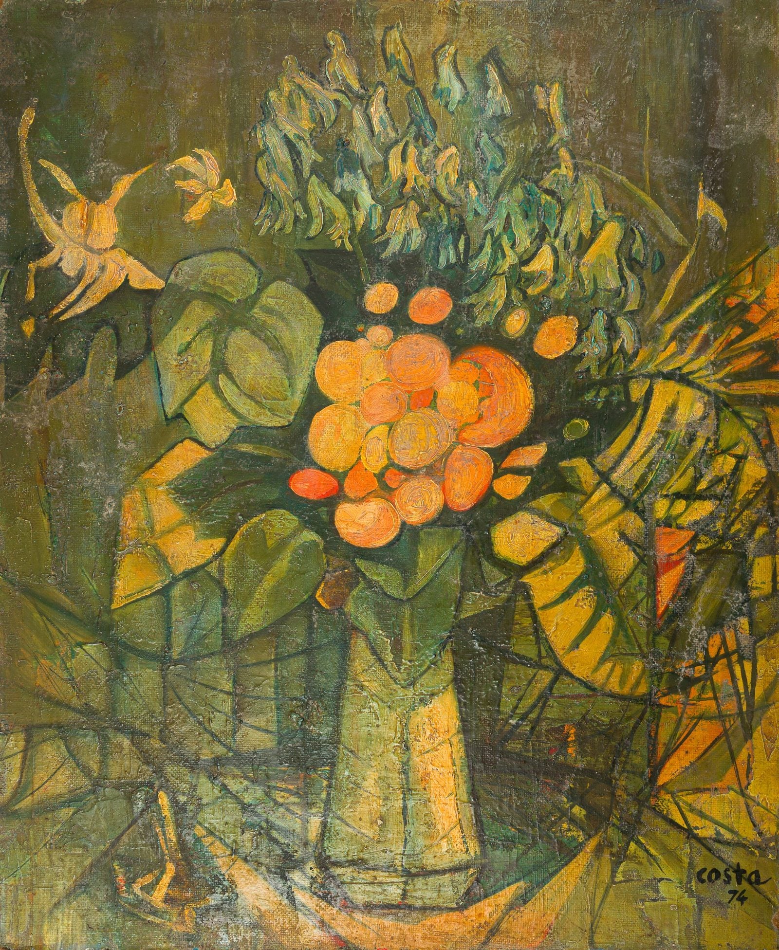 L'éclat des dernières fleurs - Reproduction Peinture à l'huile