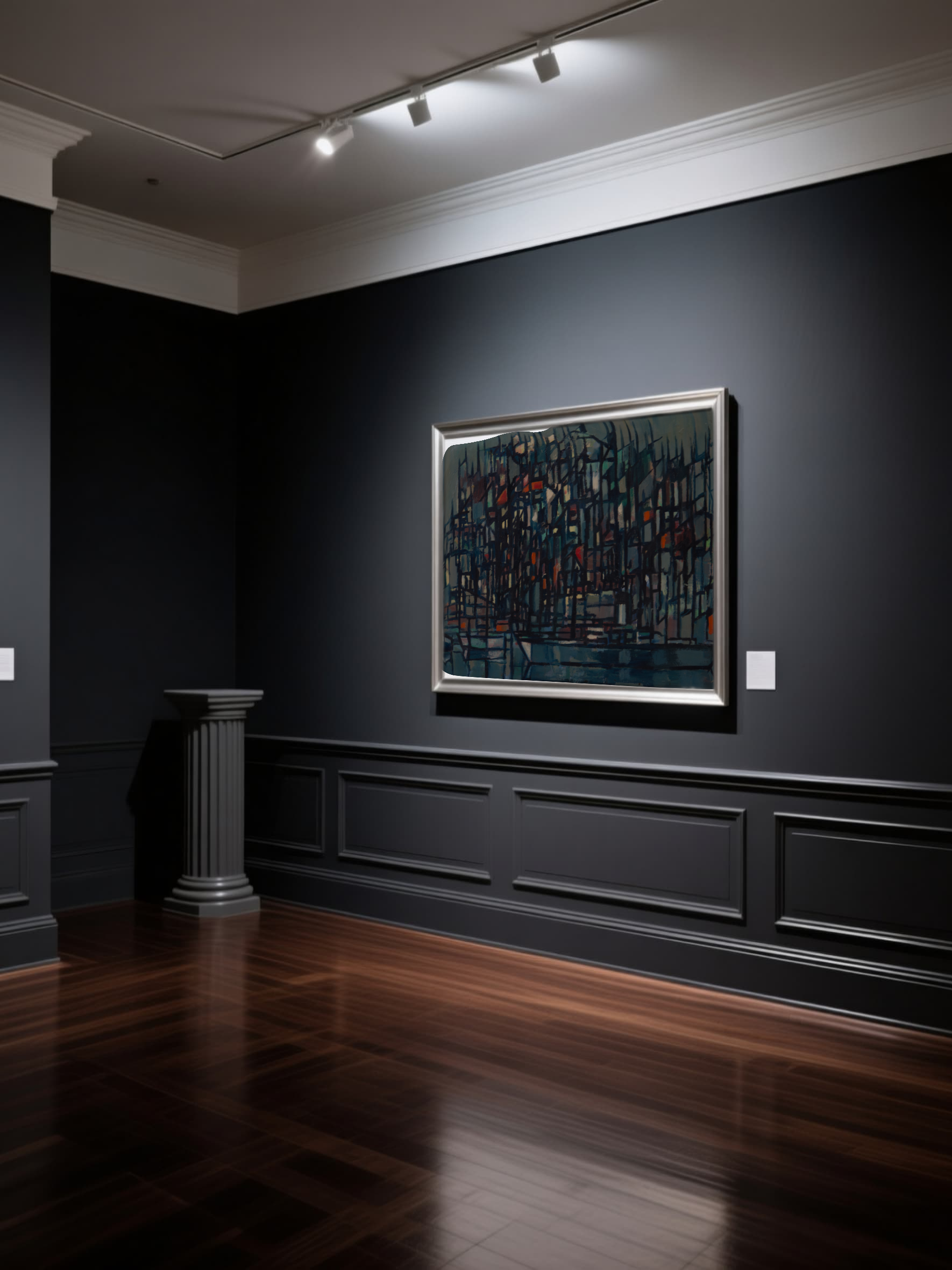 Tableau port maritime en mouvement - peinture scène portuaire bateaux