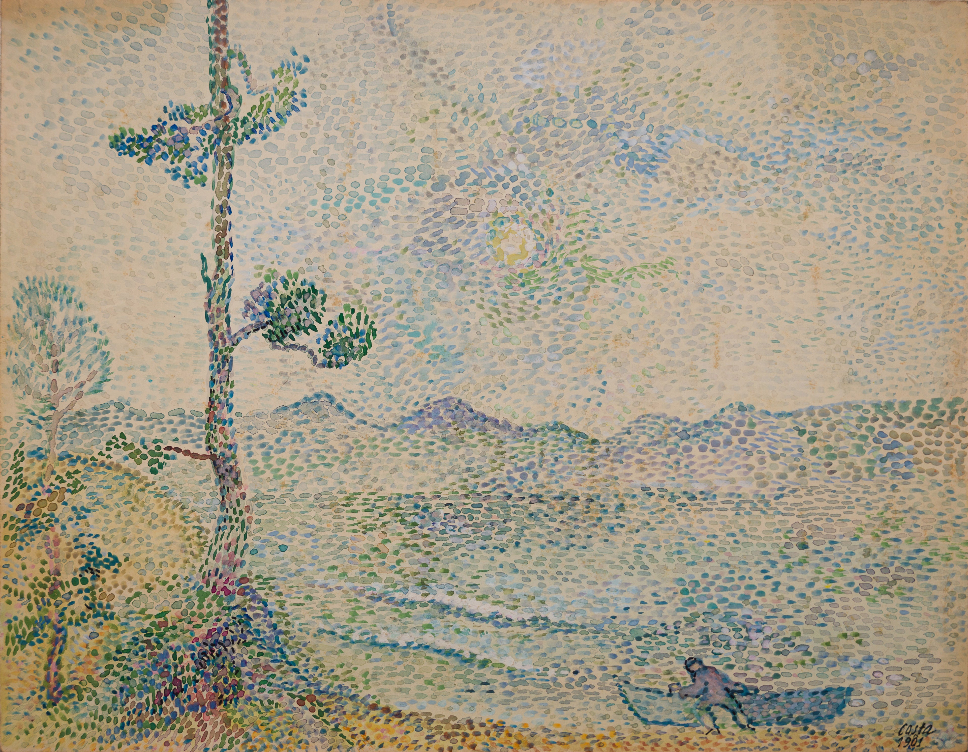 Tableau matin côte maritime lumière - peinture paysage marin lever soleil